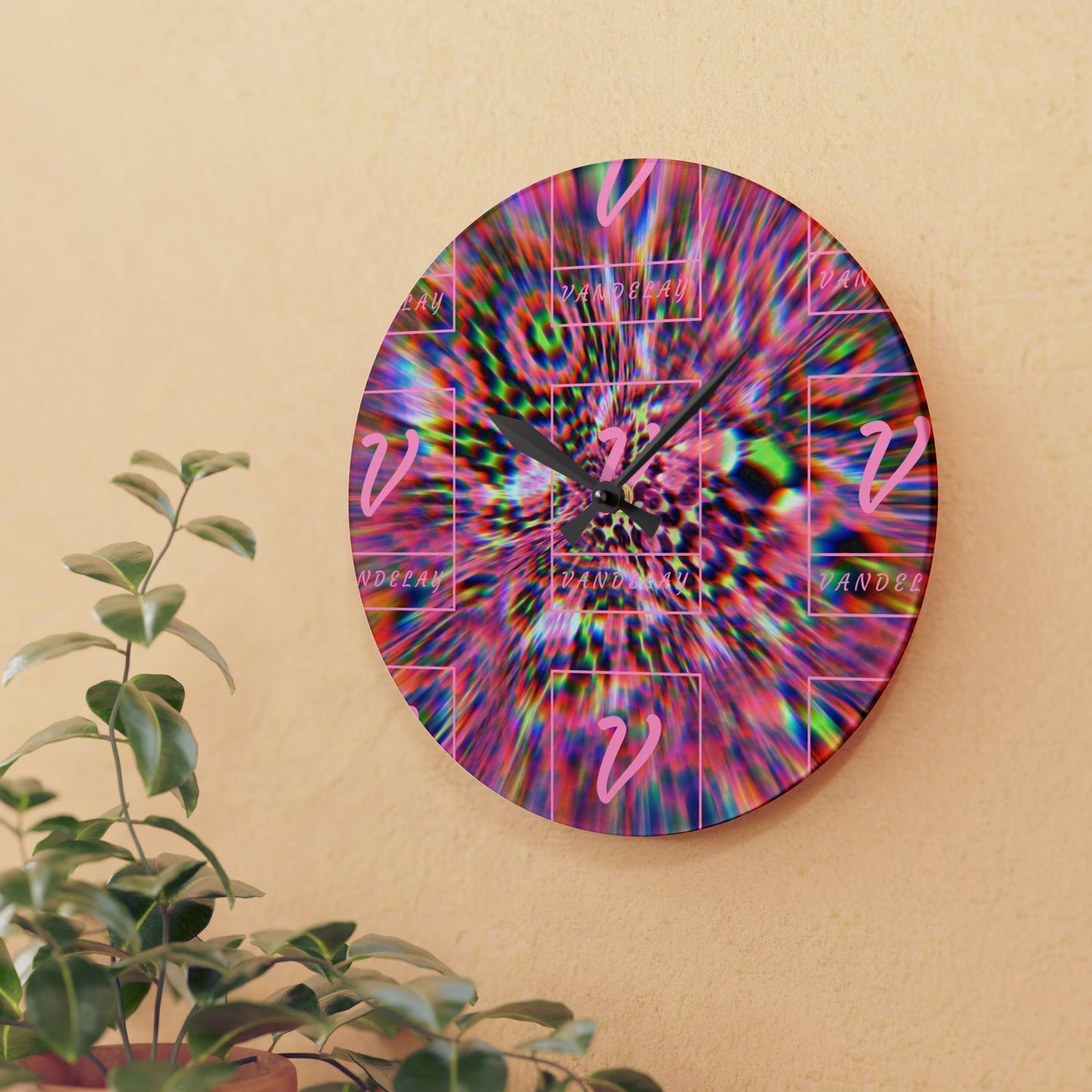 Trippy Vandelay Style Acrylic Wall Clock