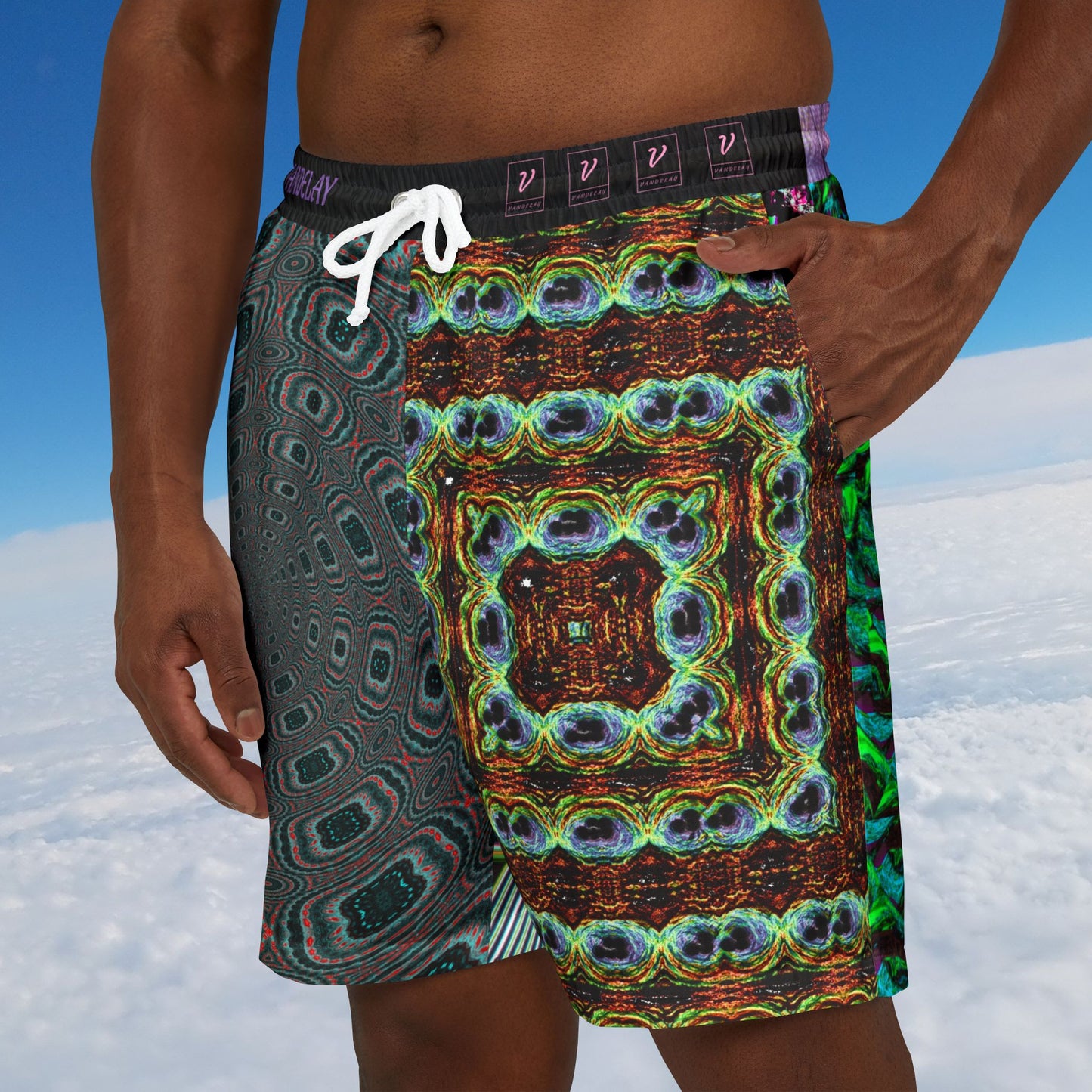 Psychedelic Uni Swim Shorts