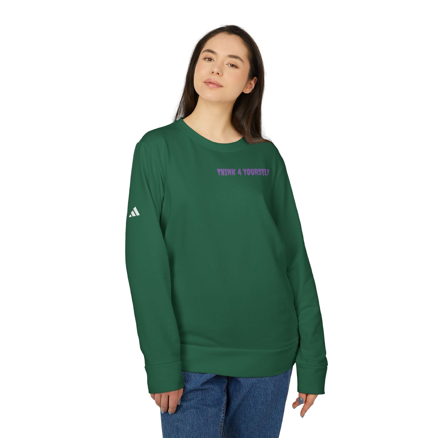 Fleece Crewneck Sweatshirt - Motivational Creepy Think 4 Yourself