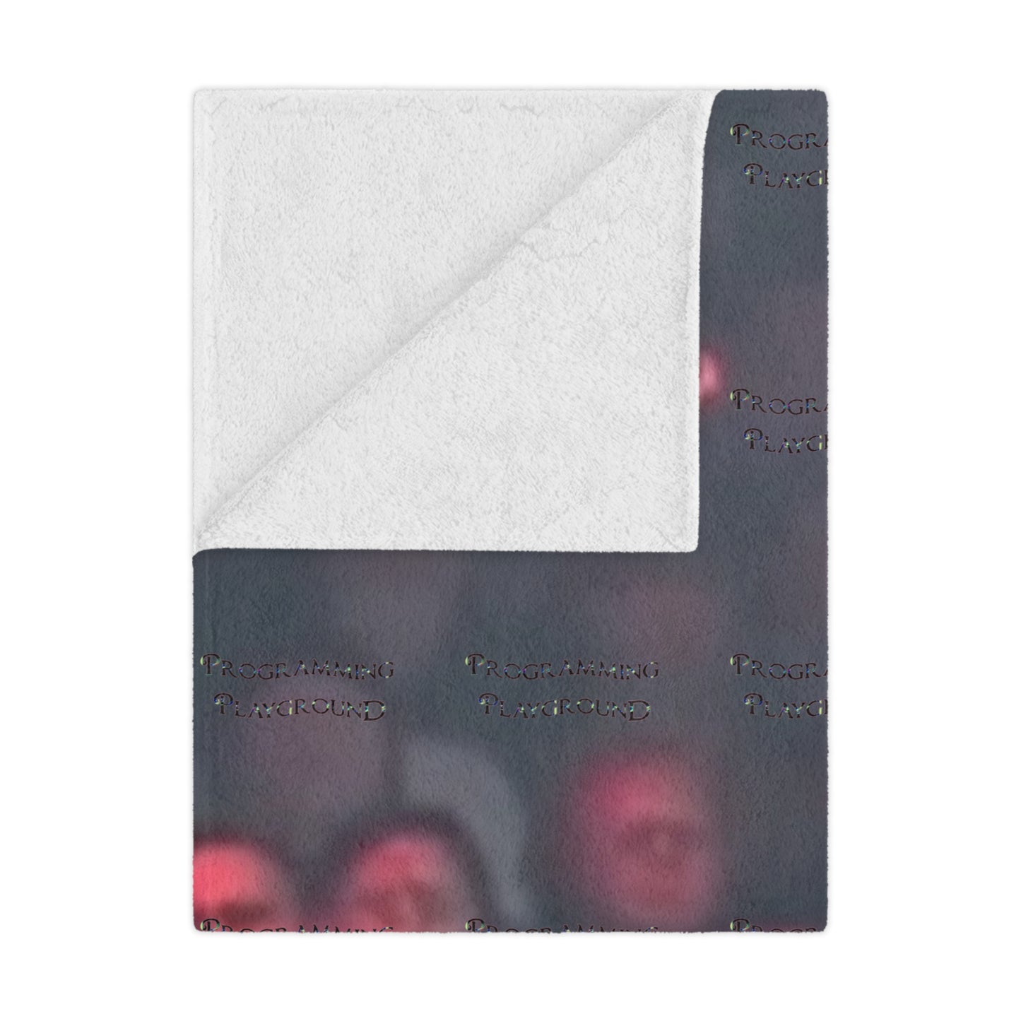 Minky Blanket - Vaporwave AI Crowd Faces Programming Playground Exclusive Design
