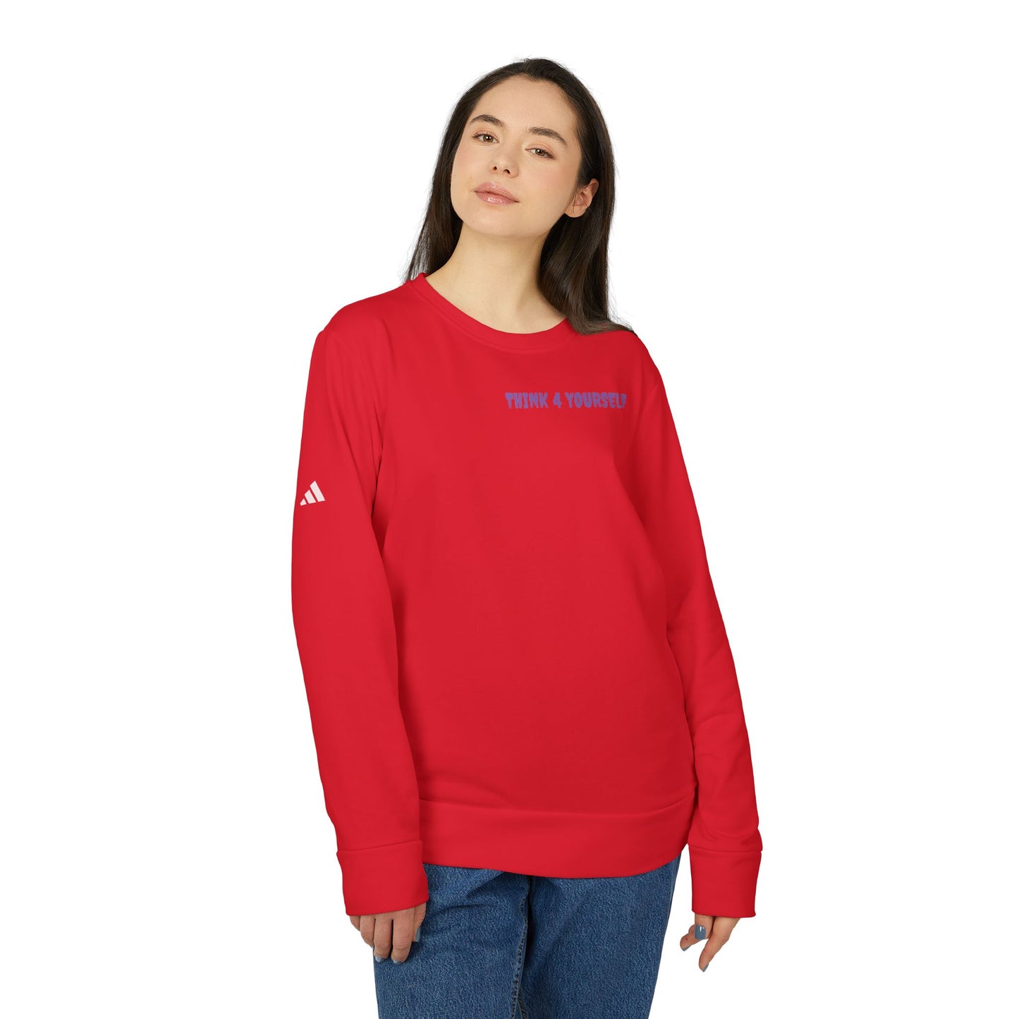 Fleece Crewneck Sweatshirt - Motivational Creepy Think 4 Yourself