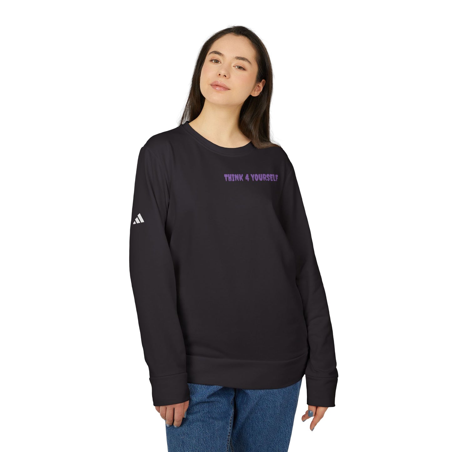 Fleece Crewneck Sweatshirt - Motivational Creepy Think 4 Yourself