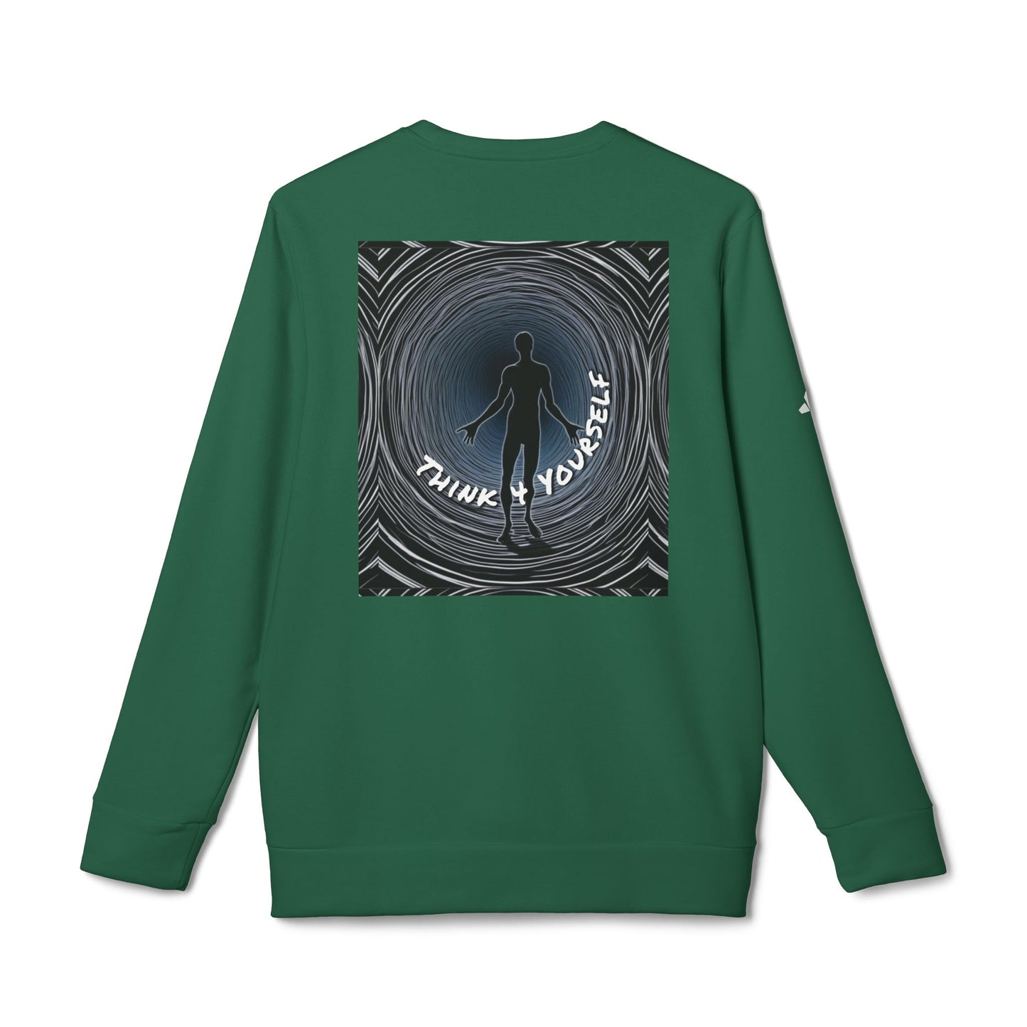 Fleece Crewneck Sweatshirt - Motivational Creepy Think 4 Yourself