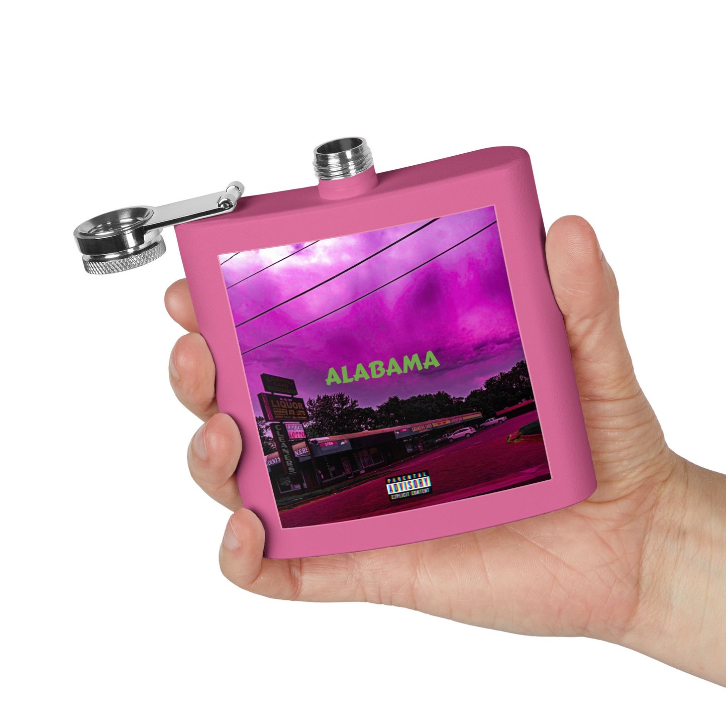 Stainless Steel Flask, 6oz - "Alabama" Decor Flask