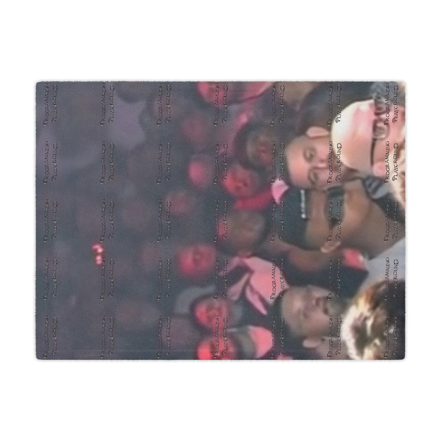 Minky Blanket - Vaporwave AI Crowd Faces Programming Playground Exclusive Design