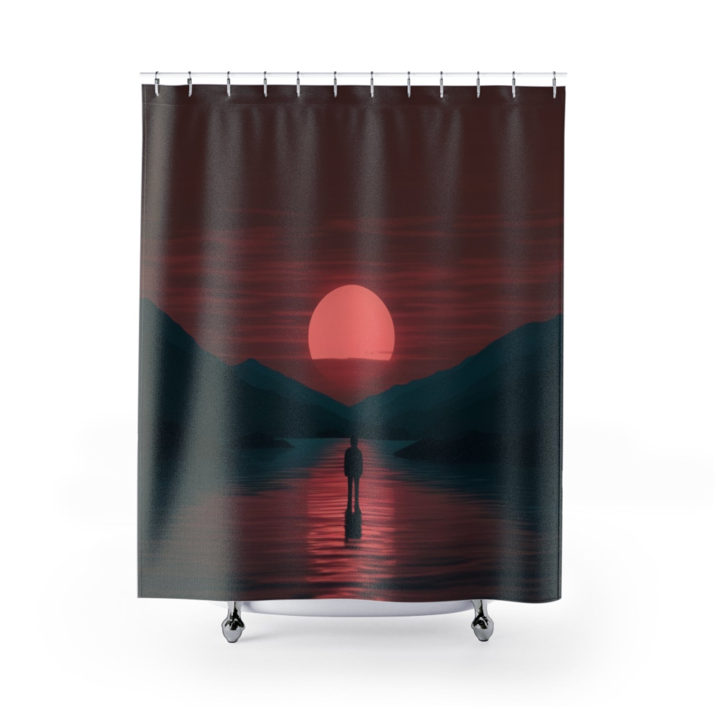 Serene Sunset Shower Curtain - "Tranquil Bathroom Decor"