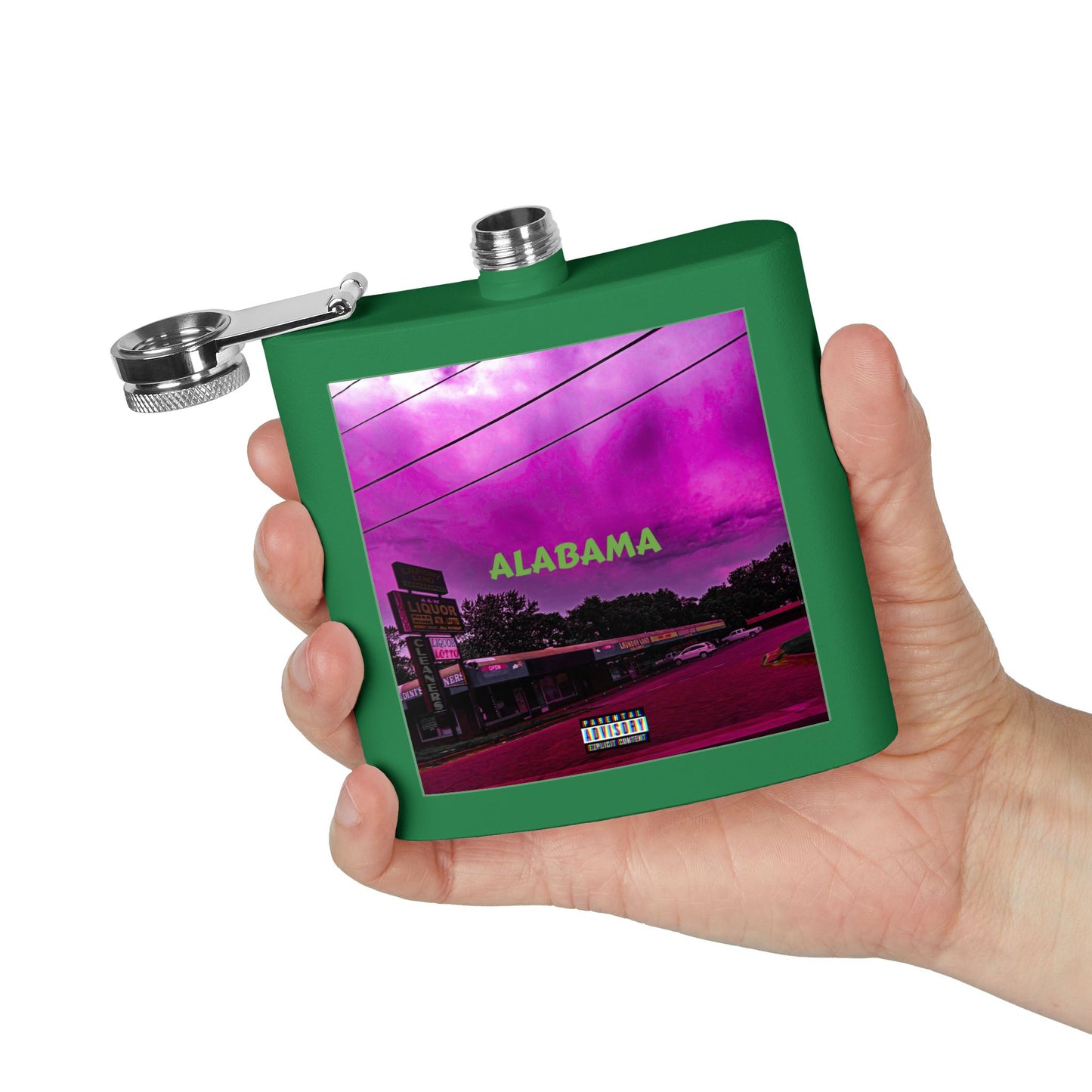 Stainless Steel Flask, 6oz - "Alabama" Decor Flask
