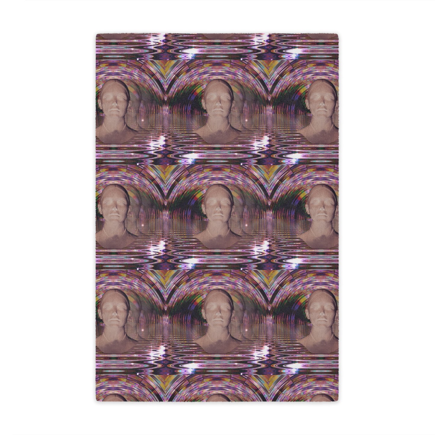 Minky Blanket - Vaporwave AI Crowd Faces Programming Playground Exclusive Design