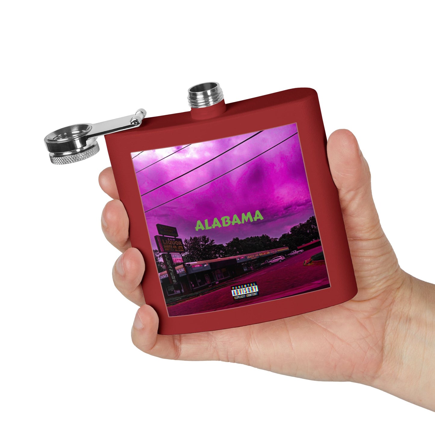 Stainless Steel Flask, 6oz - "Alabama" Decor Flask
