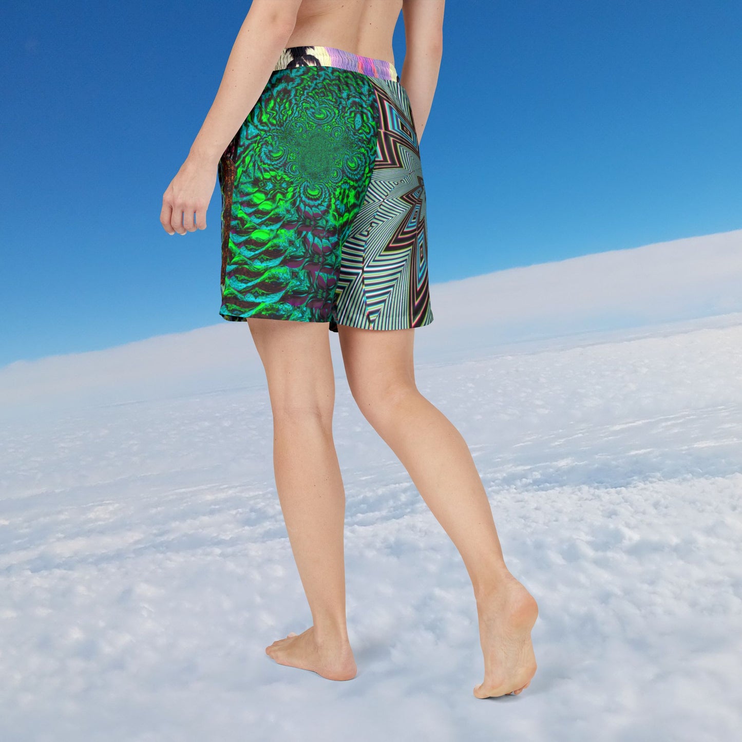 Psychedelic Uni Swim Shorts