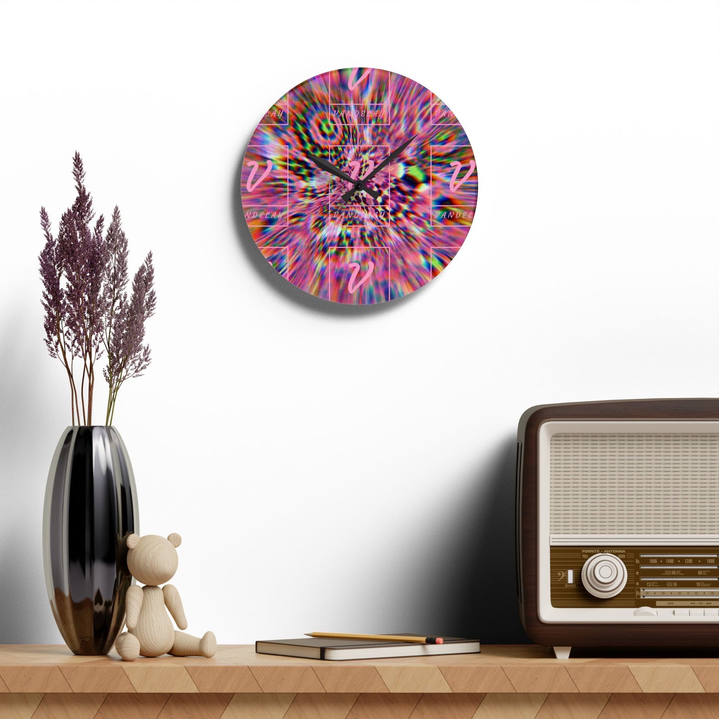 Trippy Vandelay Style Acrylic Wall Clock