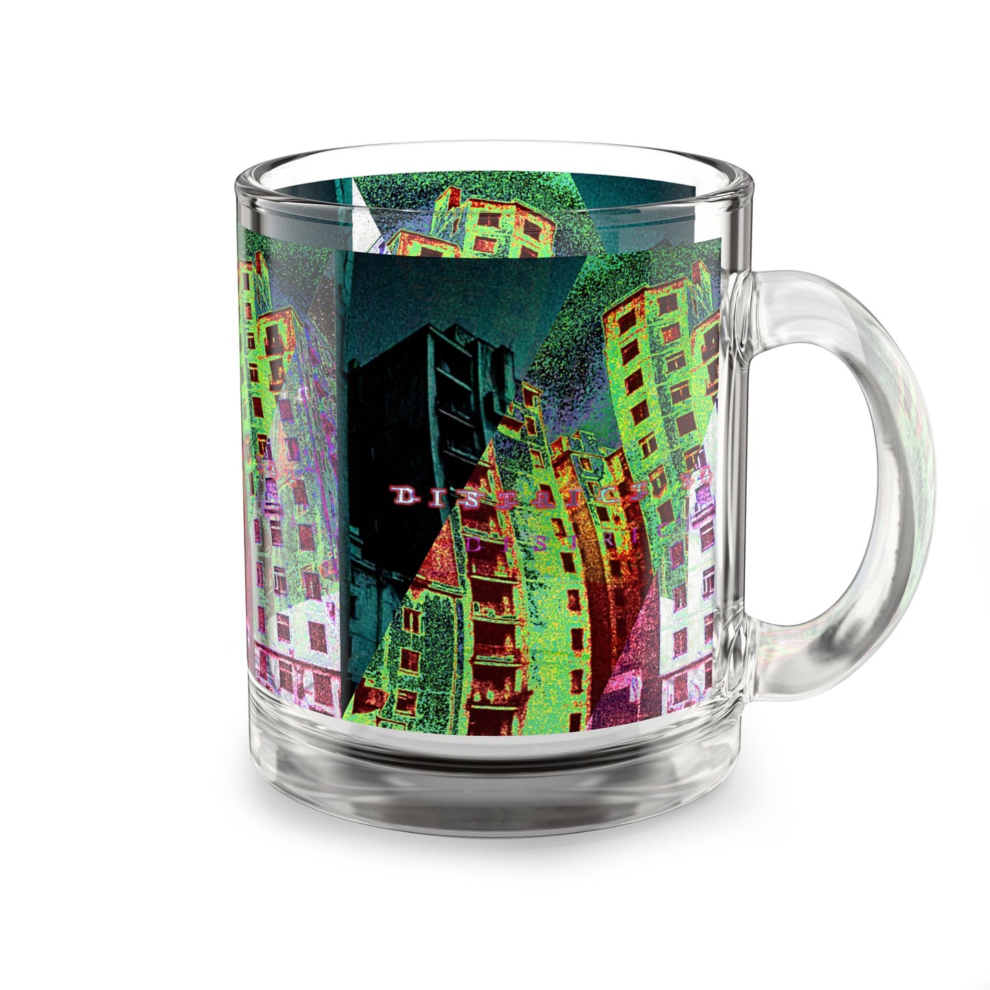 "District Triple 4" Glass Mug 10oz